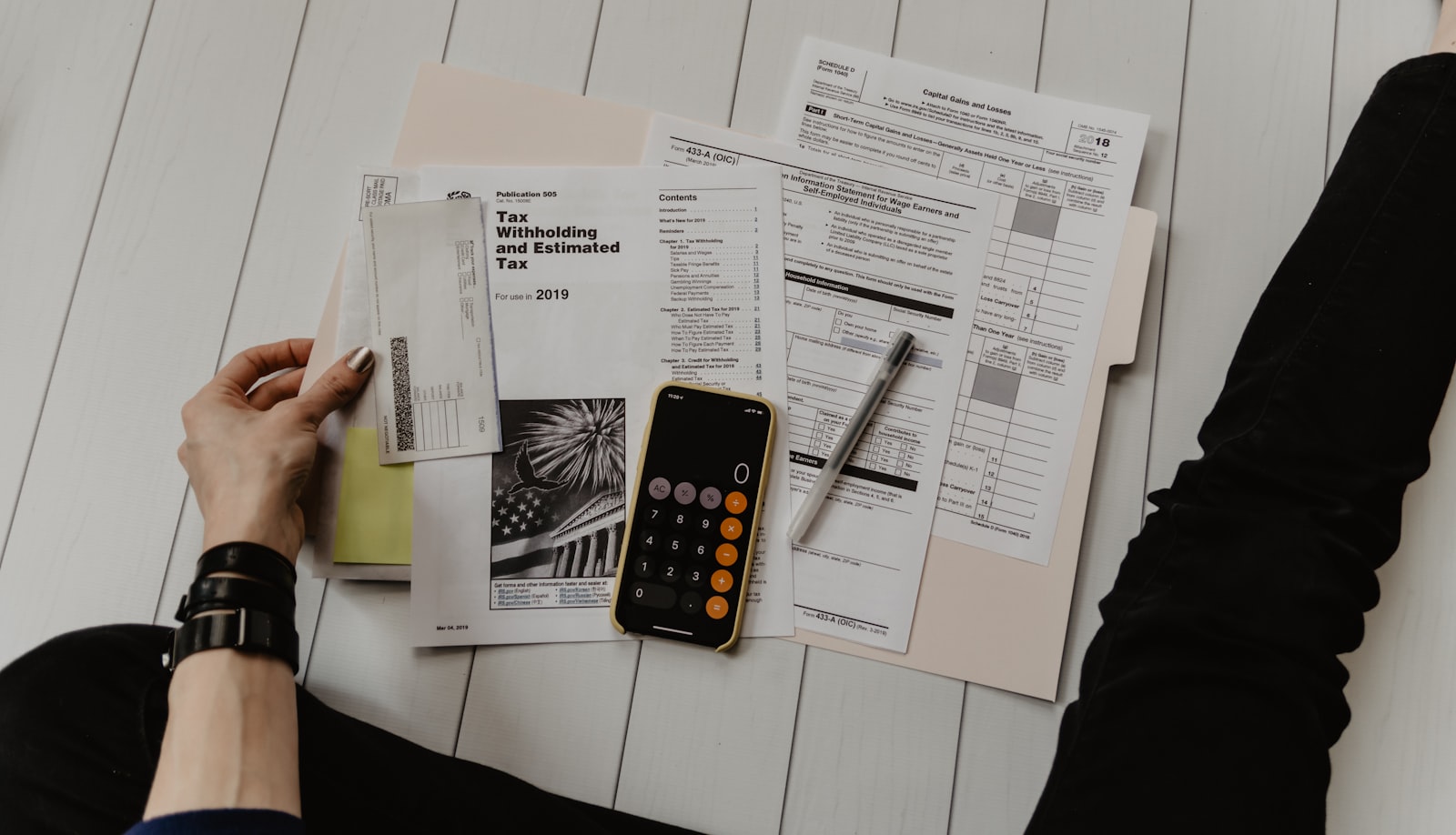 Financial documents and portfolio analysis on a desk